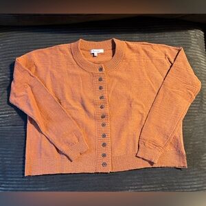 Women’s Burnt Orange Button Long Sleeve Top